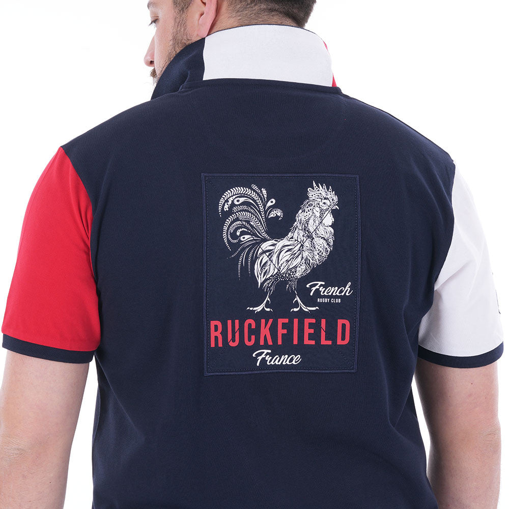 Polo French Rugby Club à manches courtes bleu marine Ruckfield